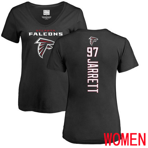 Atlanta Falcons Black Women Grady Jarrett Backer NFL Football #97 T Shirt->women nfl jersey->Women Jersey